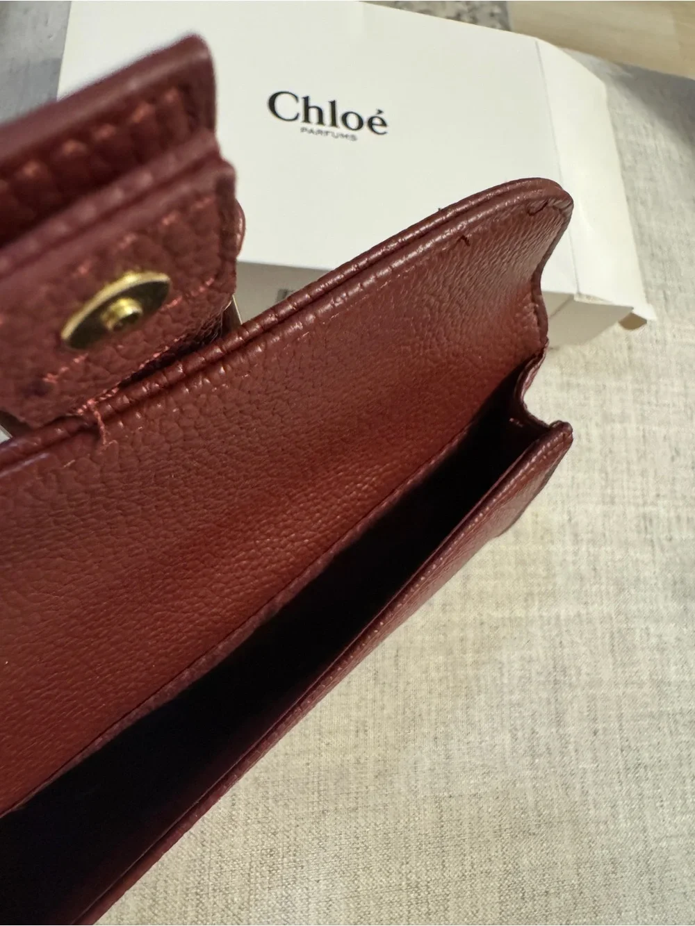 Chloé Parfums Burgundy Red Clutch Bag NEW IN BOX